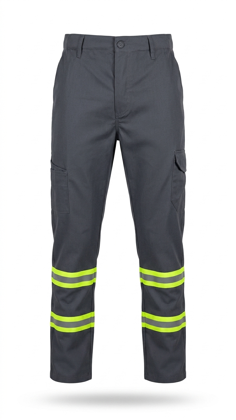 Calça Multibolsos C/ Refletores Sarja